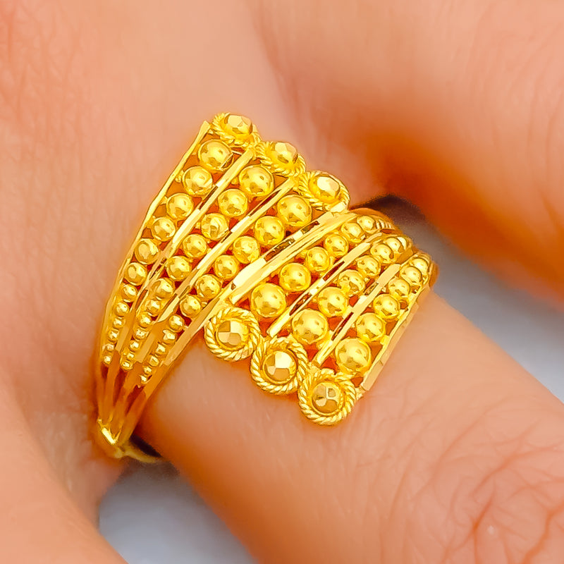 Dazzling Lush 22K Gold Ring
