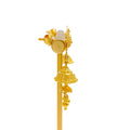 Captivating Floral Heirloom 22k Gold Jhumki Earrings