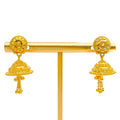 Embellished Golden Beaded 22k Gold Jhumki Earrings