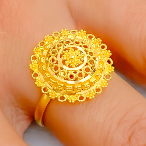 Radiant Ethereal 22K Gold Ring