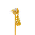 Glimmering Feather Accented 22k Gold Jhumki Earrings