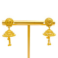 Impressive Royal Netted 22k Gold Jhumki Earrings