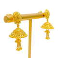 Impressive Royal Netted 22k Gold Jhumki Earrings