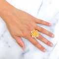 Charming Polished 22k Fancy Floral Gold Ring