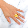 Decorative Chic 22k Fancy Floral Gold Ring 
