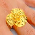Decorative Chic 22k Fancy Floral Gold Ring 