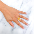 Couture Adorned 22k Fancy Floral Gold Ring 
