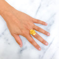 Radiant Artistic 22k Fancy Floral Gold Ring 