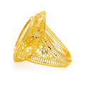 Netted Domed Marquise 21K Gold Ring