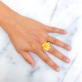Delightful Lush 22k Fancy Floral Gold Ring 
