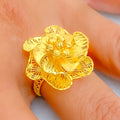 Delightful Lush 22k Fancy Floral Gold Ring 