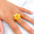 Delightful Lush 22k Fancy Floral Gold Ring 