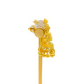 Modest Dome Flower 22k Gold Jhumki Earrings