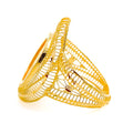 Striped Drop Coin 21K Gold Ring