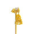 Decorative Petal Dome 22k Gold Jhumki Earrings
