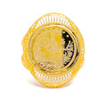 Elegant Oval 21K Gold Coin Ring