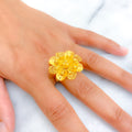 Dressy Palatial 22k Fancy Floral Gold Ring 