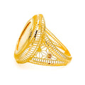 Elegant Oval 21K Gold Coin Ring