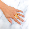 Opulent Classic 22k Fancy Floral Gold Ring