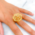 Opulent Classic 22k Fancy Floral Gold Ring