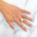 Radiant Adjustable Pearl + CZ Ring