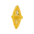 Blooming Floral 22k Gold Elongated Ring