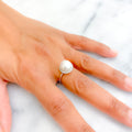 Radiant Adjustable Pearl + CZ Ring