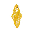 Graceful Floral 22k Gold Elongated Ring