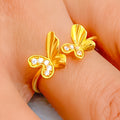 Dainty Shimmering 21k Gold CZ Ring