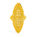 Elegant Netted 22k Gold Elongated Ring