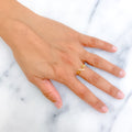 Bright Attractive 21k Gold CZ Ring