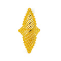 Shimmering Diagonal Striped 22k Gold Elongated Ring