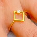 Elevated Ethereal 21k Gold CZ Ring