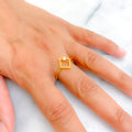 Elevated Ethereal 21k Gold CZ Ring