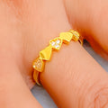 Graceful Dapper 21k Gold CZ Ring