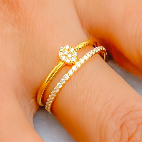 Couture Trendy 21k Gold CZ Ring