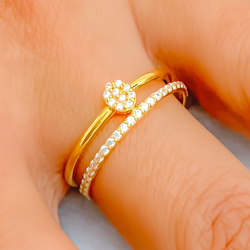 Couture Trendy 21k Gold CZ Ring