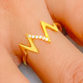 Ornamental Vivid 21k Gold CZ Ring