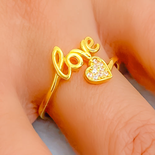 Tasteful Distinct 21k Gold CZ Ring