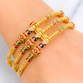 Royal Triple Lined 22k Gold Meenakari Screw Bangle