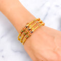 Royal Triple Lined 22k Gold Meenakari Screw Bangle