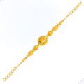 Traditional Striped Marquise 22k Gold Bracelet