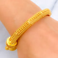Magnificent Fancy Netted 22k Gold Screw Bangle