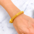 Magnificent Fancy Netted 22k Gold Screw Bangle