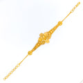 Alternating Netted Flower 22k Gold Bracelet