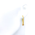 Dainty Three-Tone 22K Gold Bali Earrings 