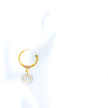 Distinct Dangling Ring 22K Gold Earrings 
