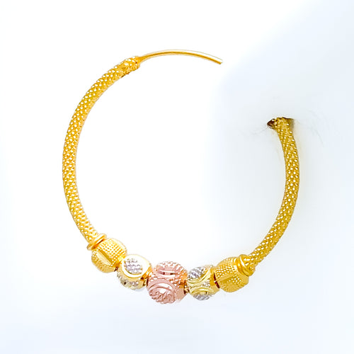 Upscale Vibrant 22K Gold Bali Earrings 