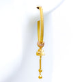 Elegant Chandelier 22K Gold Hoop Earrings 