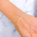 Delicate Disco Orb 22k Gold Flexi Bangle Bracelet W/Pearl